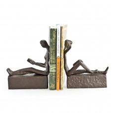 Man and Woman Reading Bookend Set Sculpture Statue Figurine   332340245927